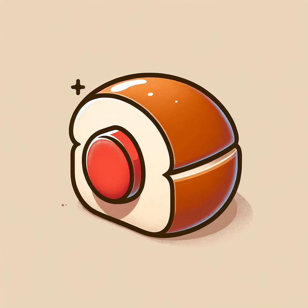 A soft brown bread bun with a partially exposed reddish sausage inside, showing a bite taken from one side.