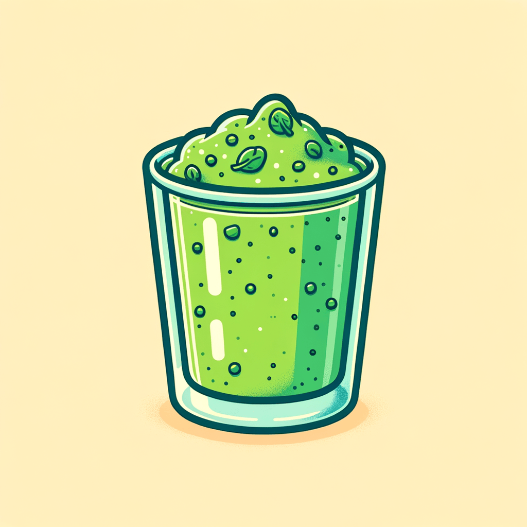 A clear glass filled with a bright green, smooth-textured smoothie with tiny flecks of spinach, showing a thick, evenly blended consistency.