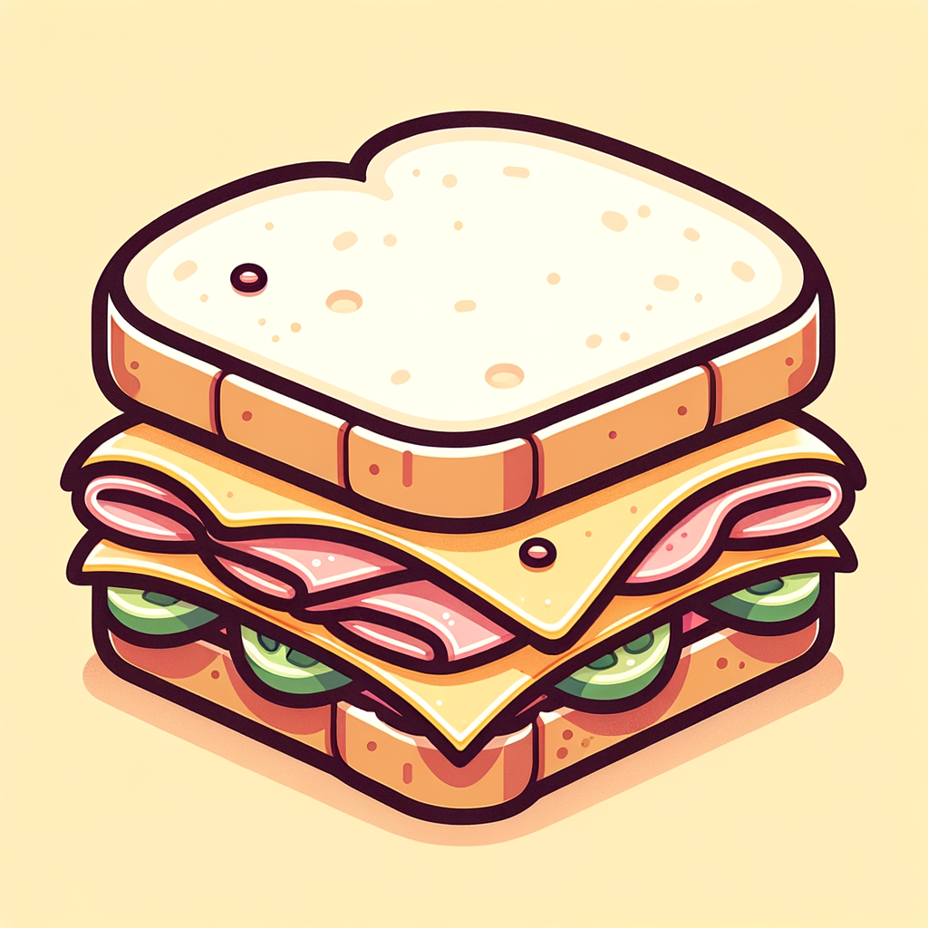 A sandwich cut in half, showing layers of thinly sliced turkey, melted cheese, and sliced pickled peppers between two halves of soft white bread, with deli paper wrapping at the base.