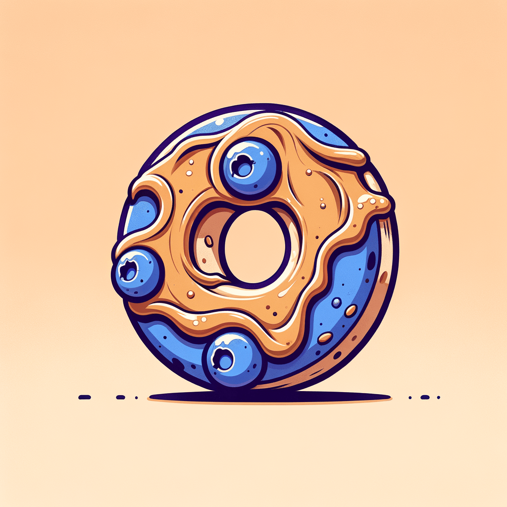 A half blueberry bagel generously coated with smooth peanut butter across its surface.