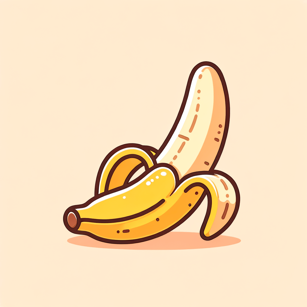 A partially peeled ripe banana with its yellow peel folded back, showing the smooth pale fruit inside.